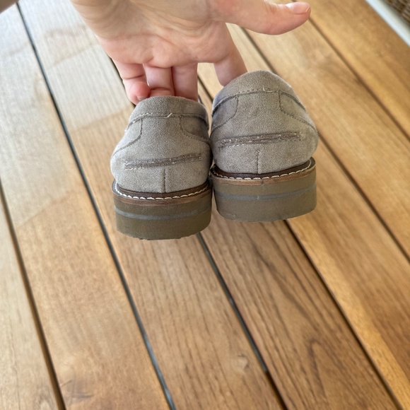 Taupe Suede Anne Klein Everly Penny Loafers - Picture 9 of 9